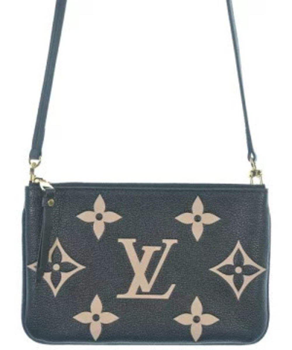 Louis Vuitton black cream Bicolor Empreinte Giant Double Zip crossbody bag